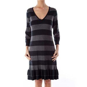 Romeo & Juliet Couture Black & Gray Stripe Knit Dress